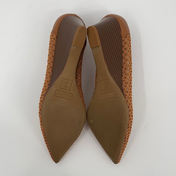 Franco Sarto Talina wedge shoe mesh crochet fabric upper brown slip-on new 8 - Picture 6 of 6